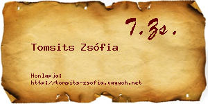 Tomsits Zsófia névjegykártya
