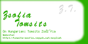 zsofia tomsits business card